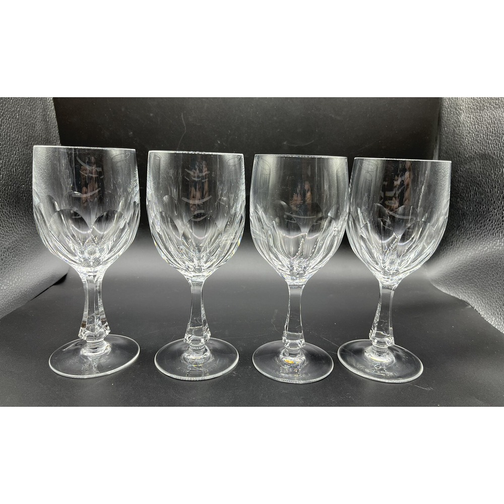 Set of 4 JOSAIR Germany Crystal BLANKA Pattern Water Goblets Glasses 7.25"